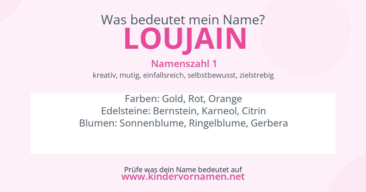 Was bedeutet der Name Loujain?