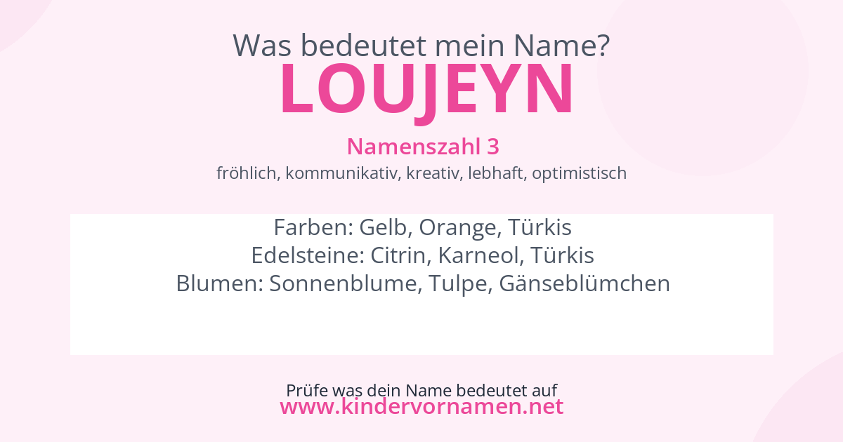 Was bedeutet der Name Loujeyn?