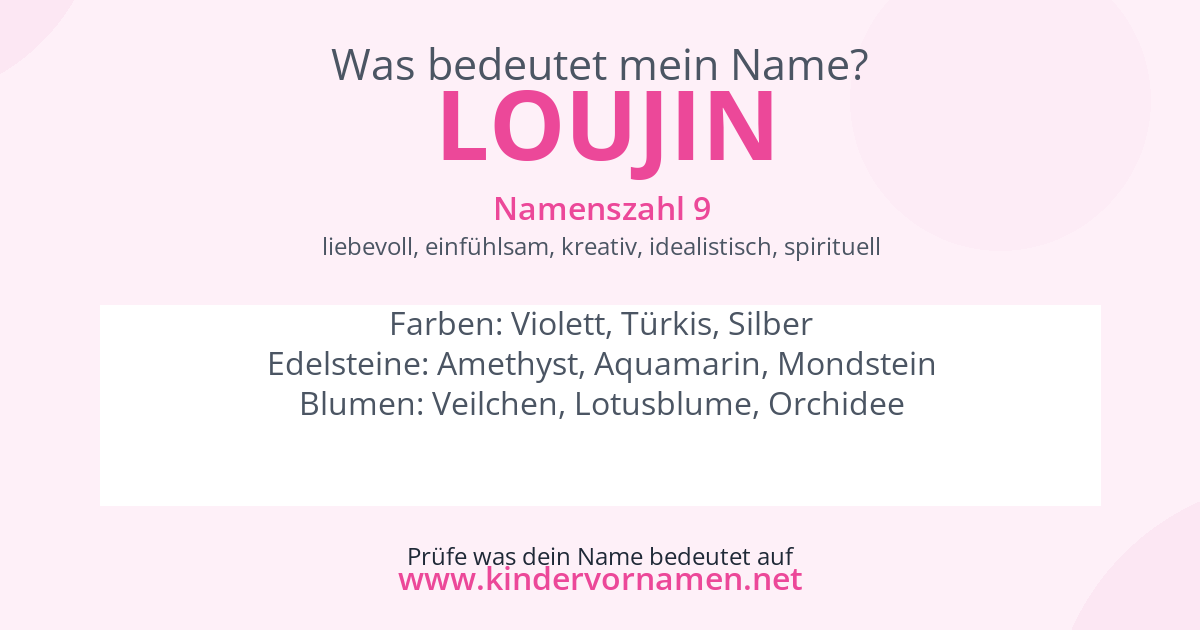 Was bedeutet der Name Loujin?