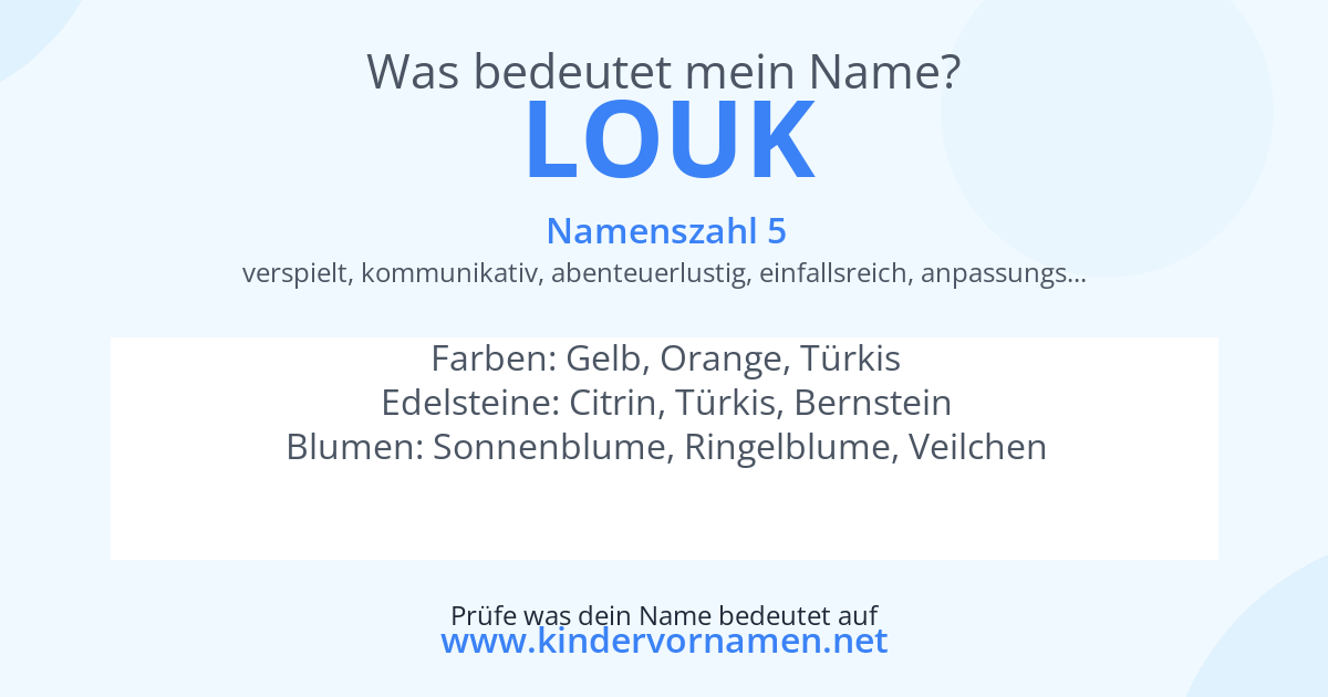 Was bedeutet der Name Louk?