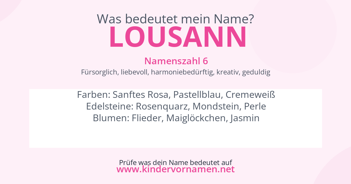 Was bedeutet der Name Lousann?