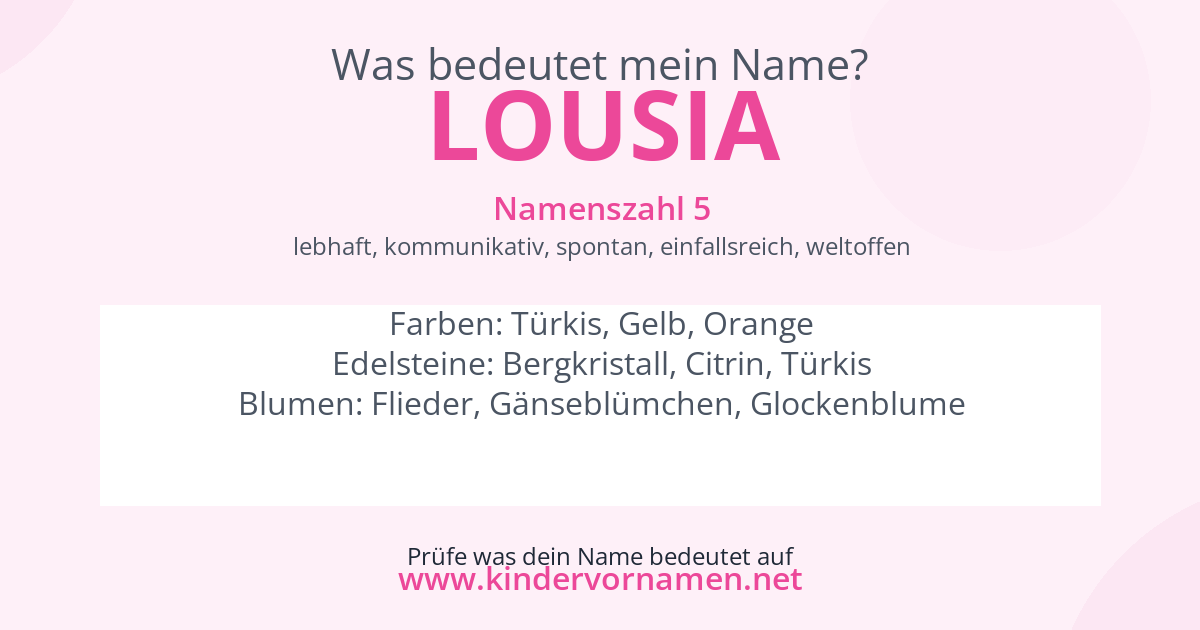 Was bedeutet der Name Lousia?