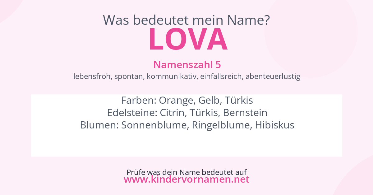 Was bedeutet der Name Lova?