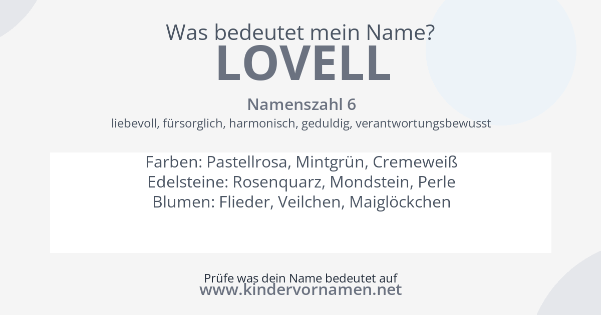 Was bedeutet der Name Lovell?