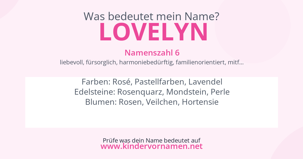 Was bedeutet der Name Lovelyn?