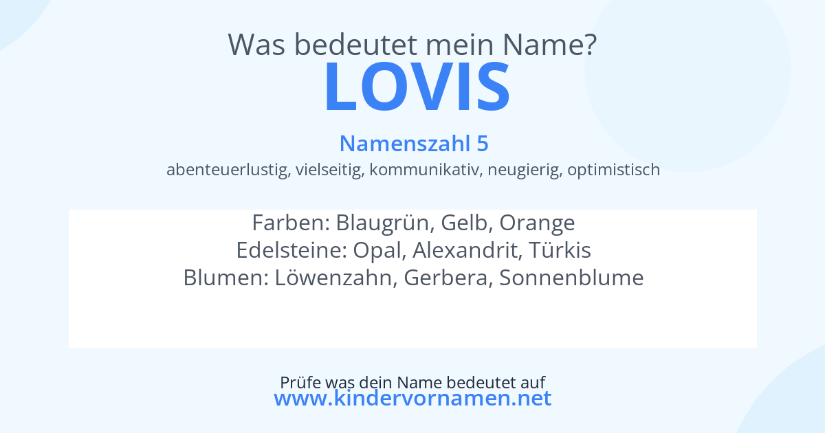 Was bedeutet der Name Lovis?