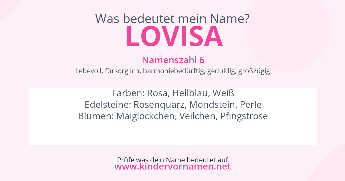 Was bedeutet der Name Lovisa?