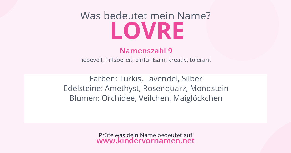 Was bedeutet der Name Lovre?