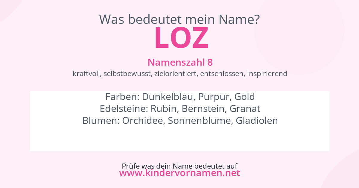 Was bedeutet der Name Loz?