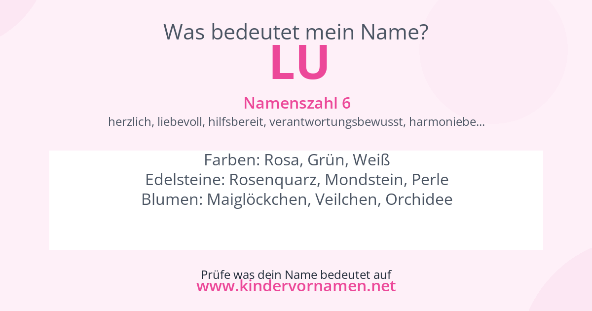 Was bedeutet der Name Lu?