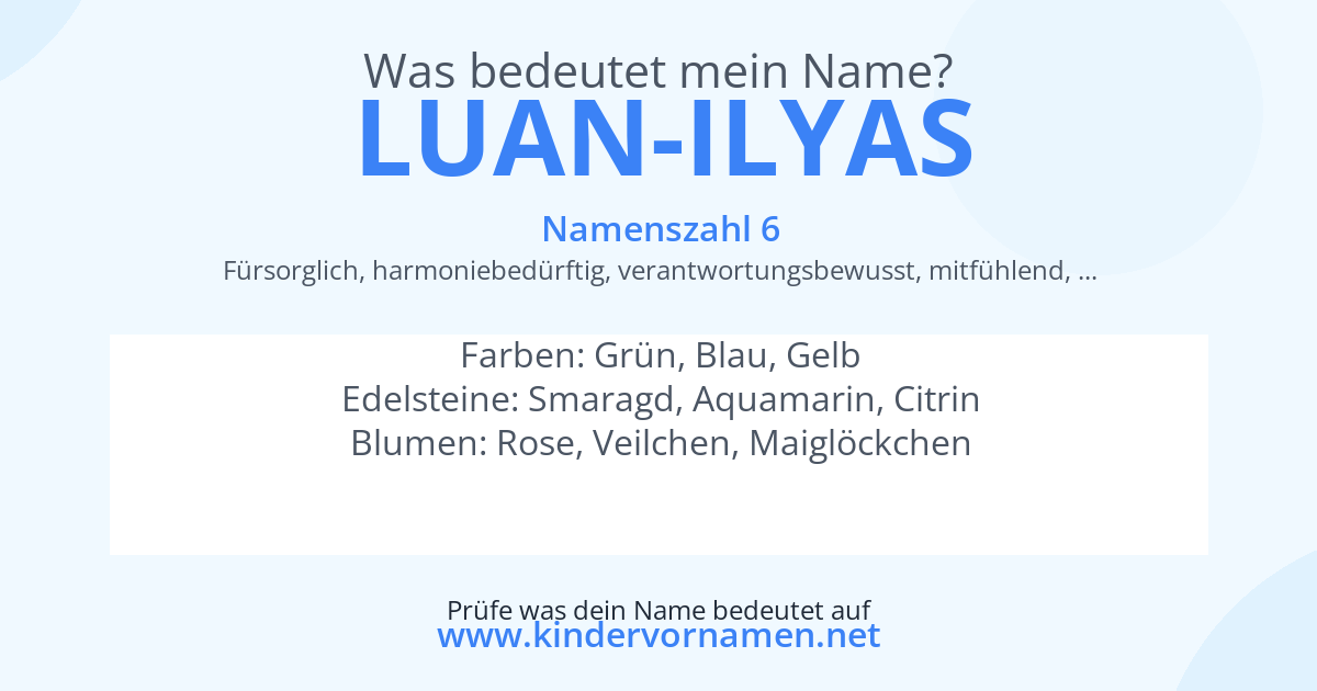 Was bedeutet der Name Luan-Ilyas?