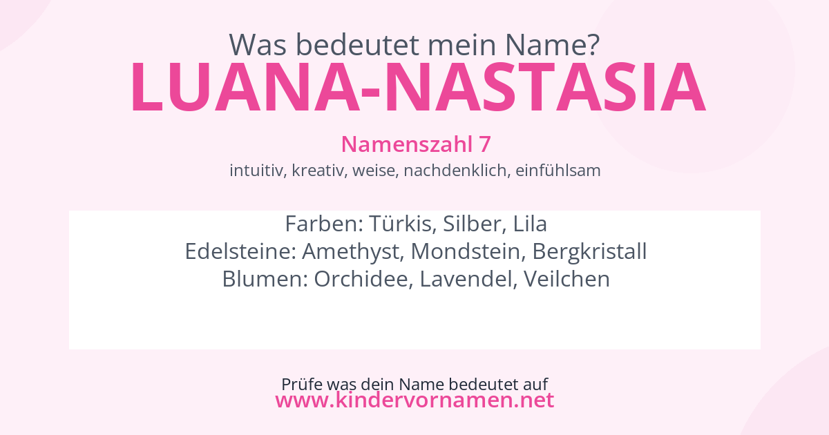 Was bedeutet der Name Luana-Nastasia?