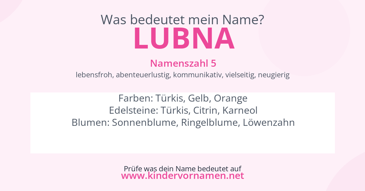 Was bedeutet der Name Lubna?