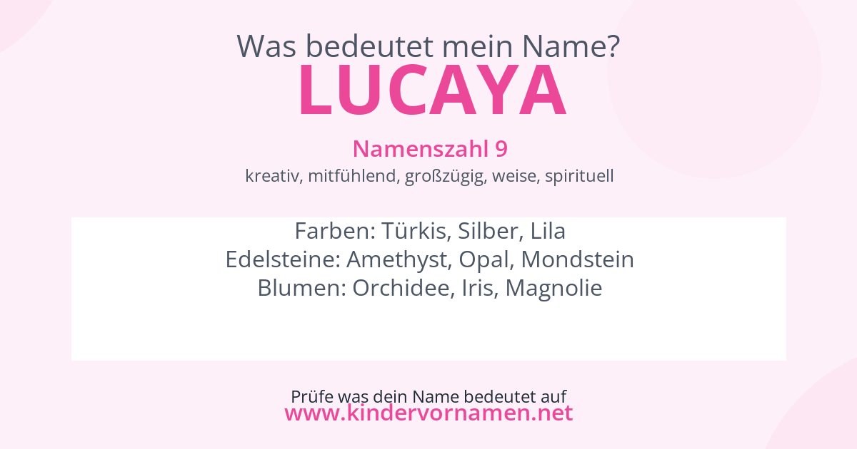 Was bedeutet der Name Lucaya?