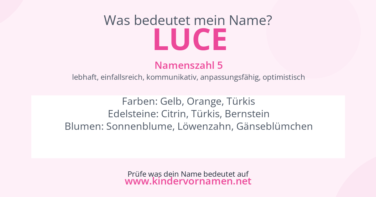 Was bedeutet der Name Luce?