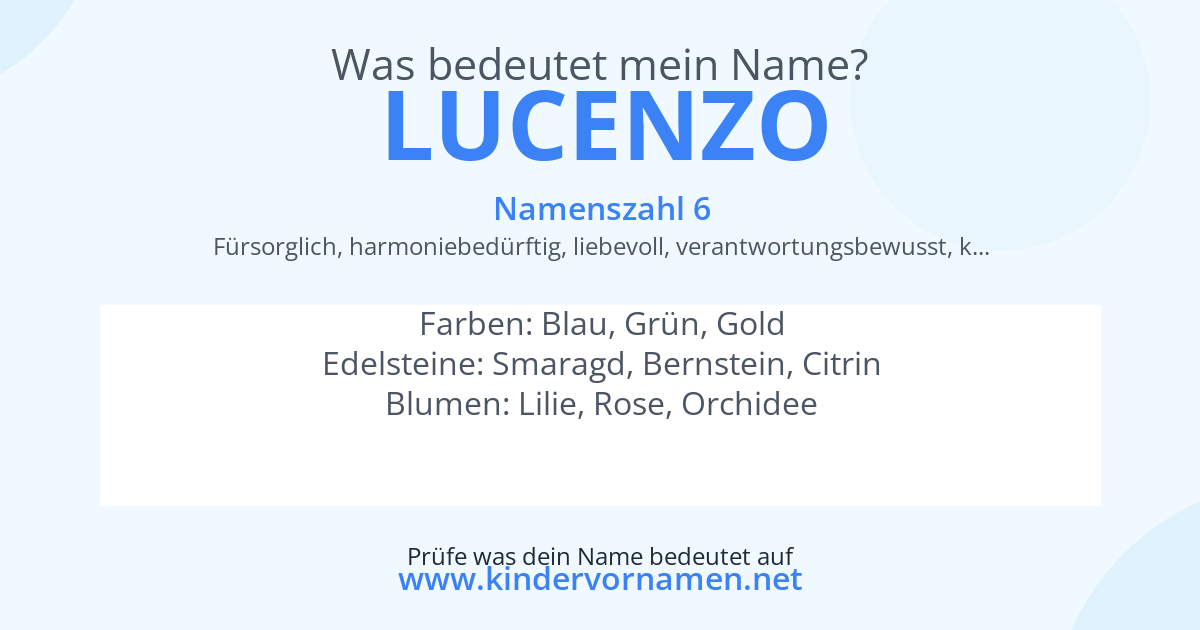 Was bedeutet der Name Lucenzo?