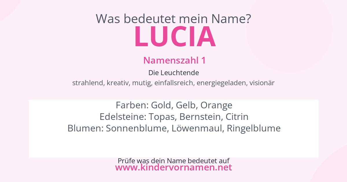 Was bedeutet der Name Lucia?