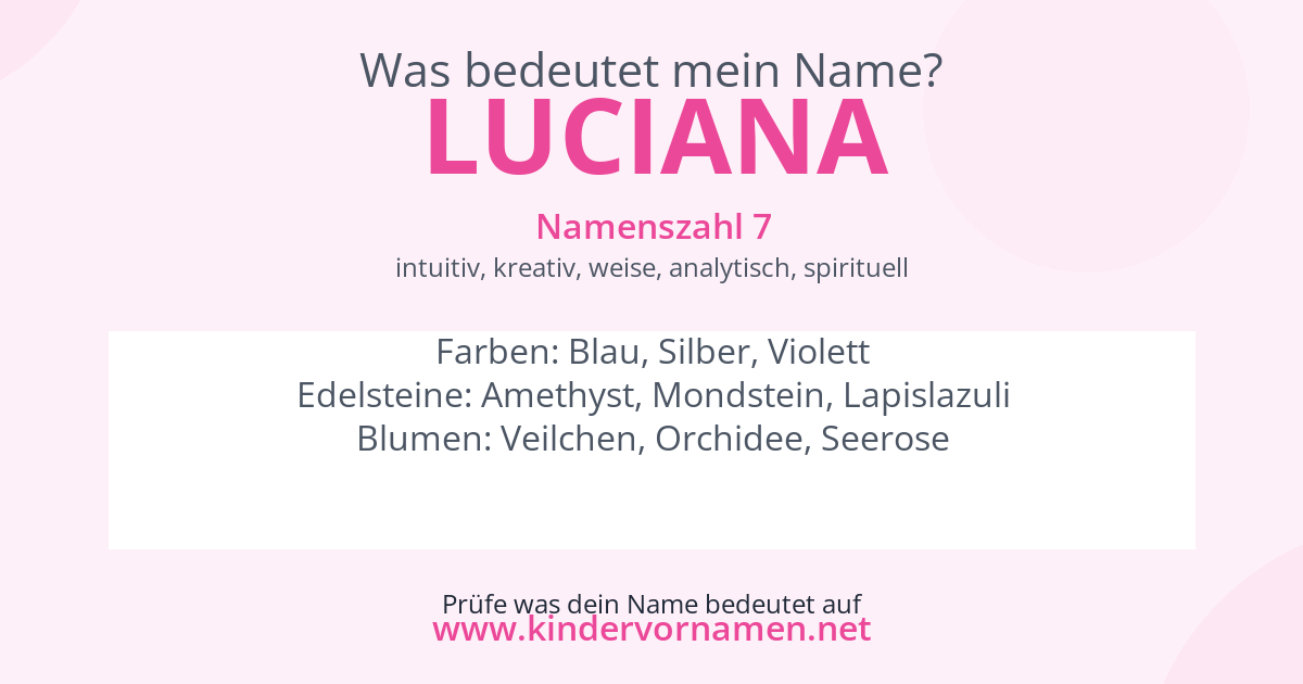 Was bedeutet der Name Luciana?
