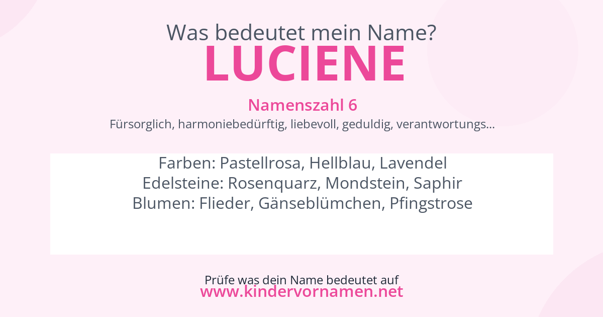 Was bedeutet der Name Luciene?