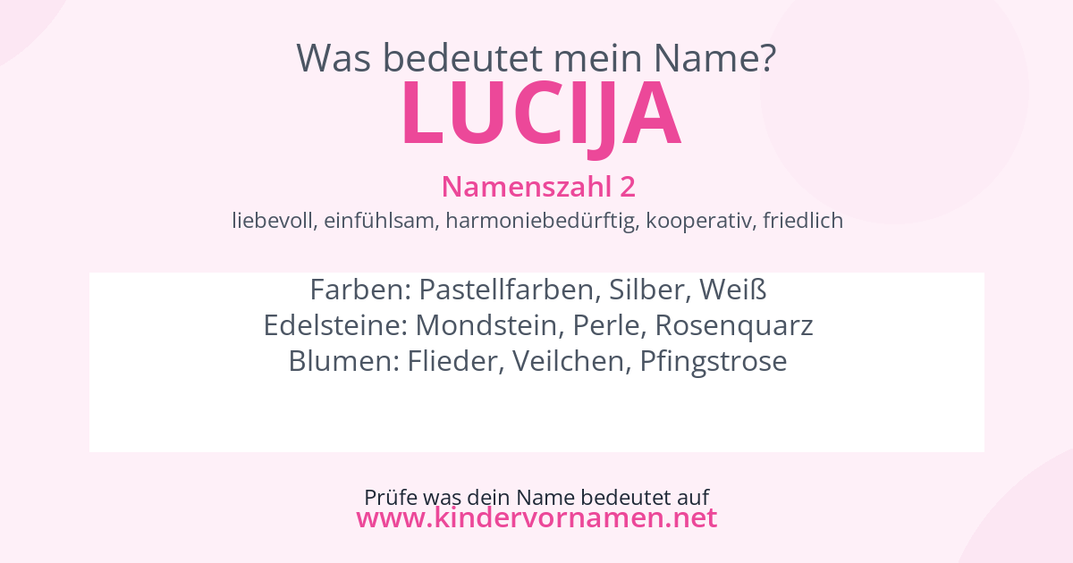 Was bedeutet der Name Lucija?