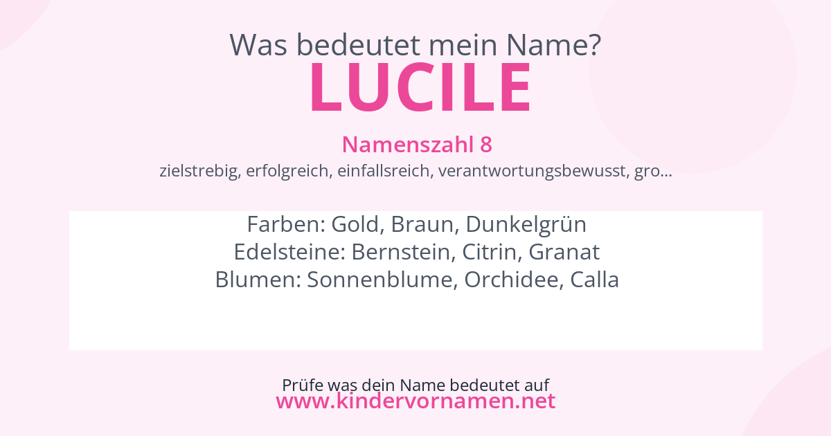 Was bedeutet der Name Lucile?