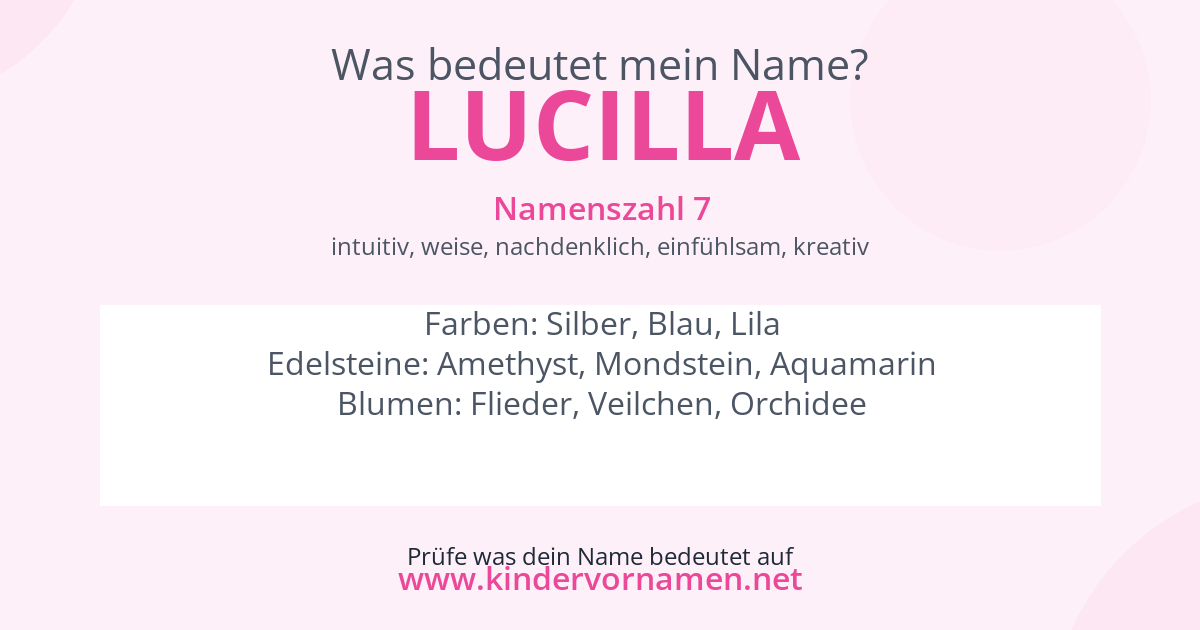 Was bedeutet der Name Lucilla?