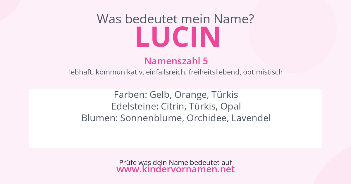 Was bedeutet der Name Lucin?