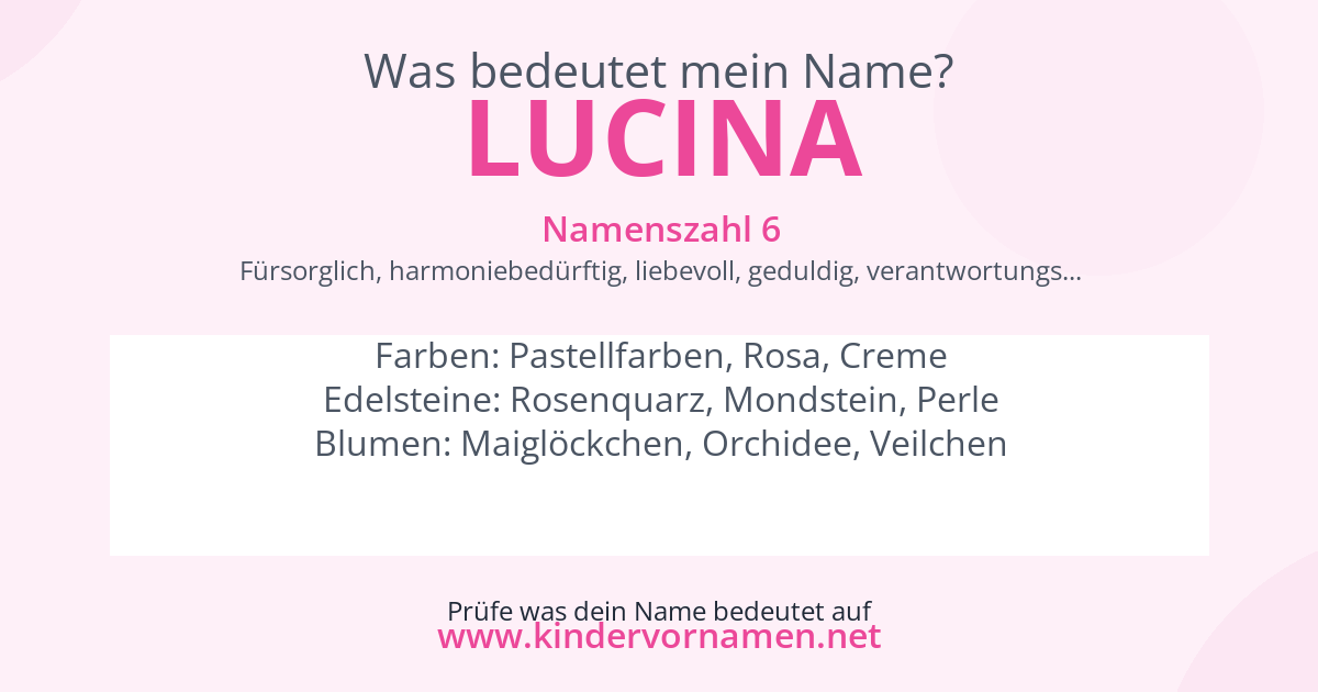 Was bedeutet der Name Lucina?
