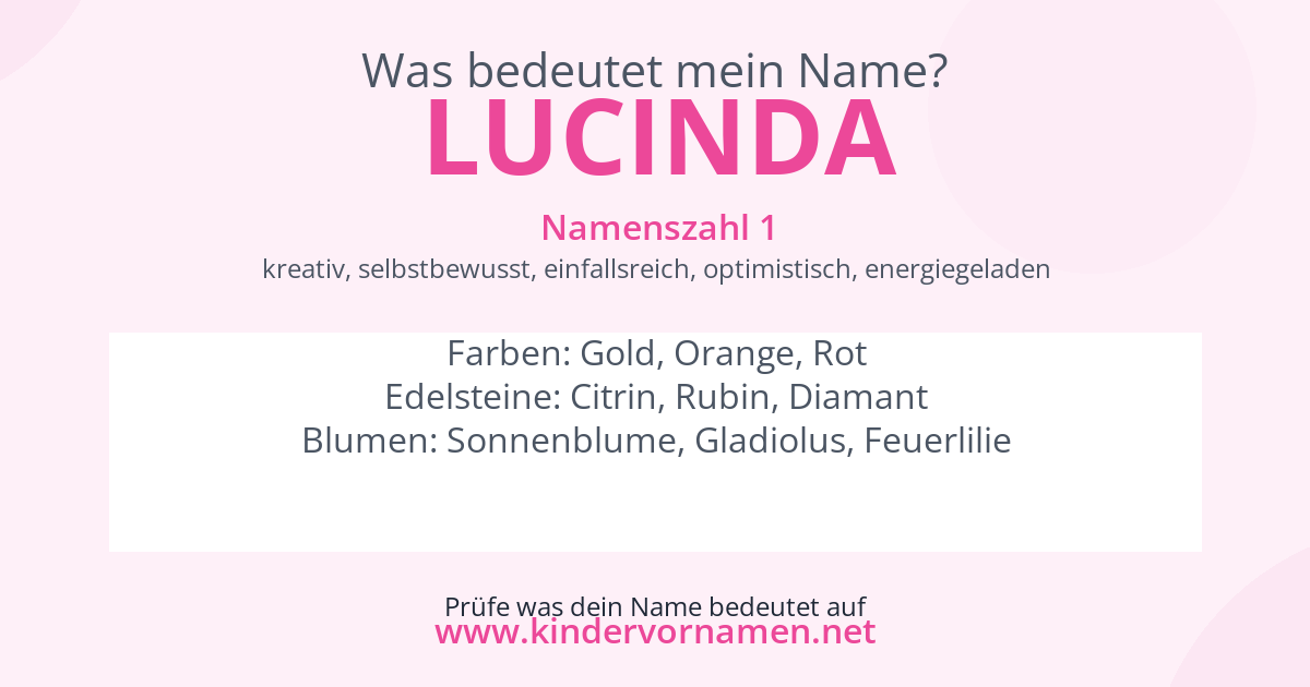 Was bedeutet der Name Lucinda?