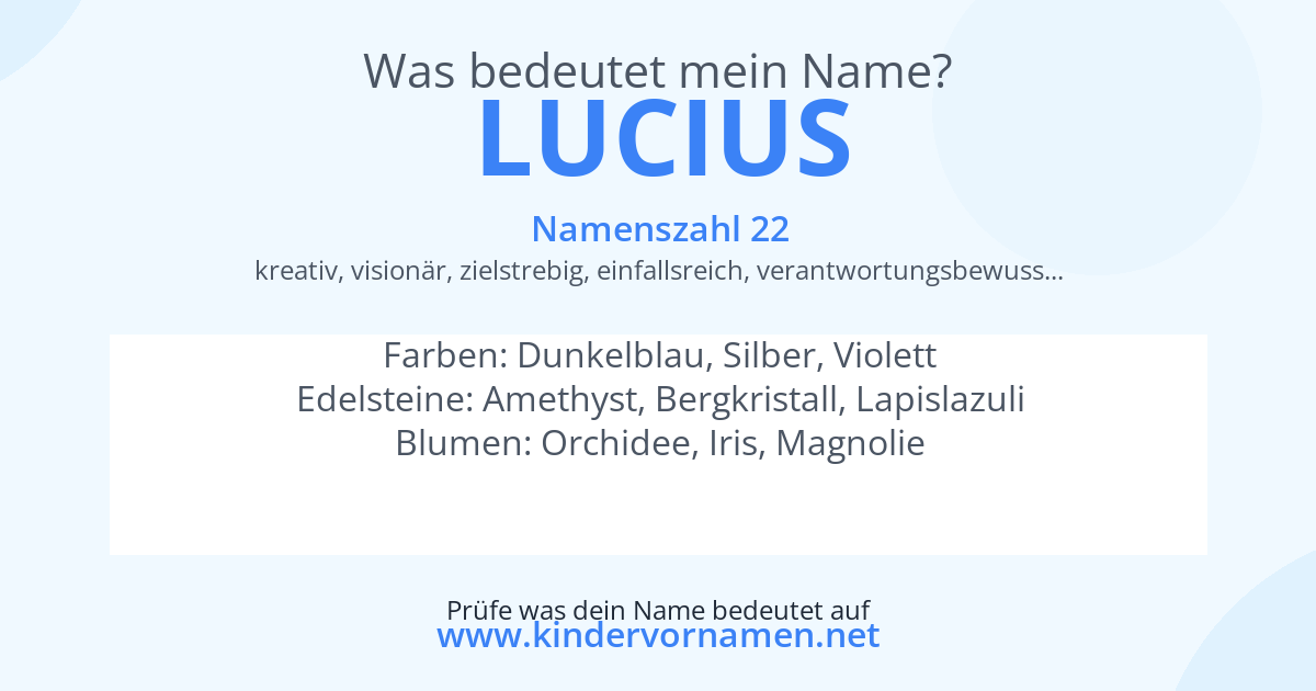 Was bedeutet der Name Lucius?