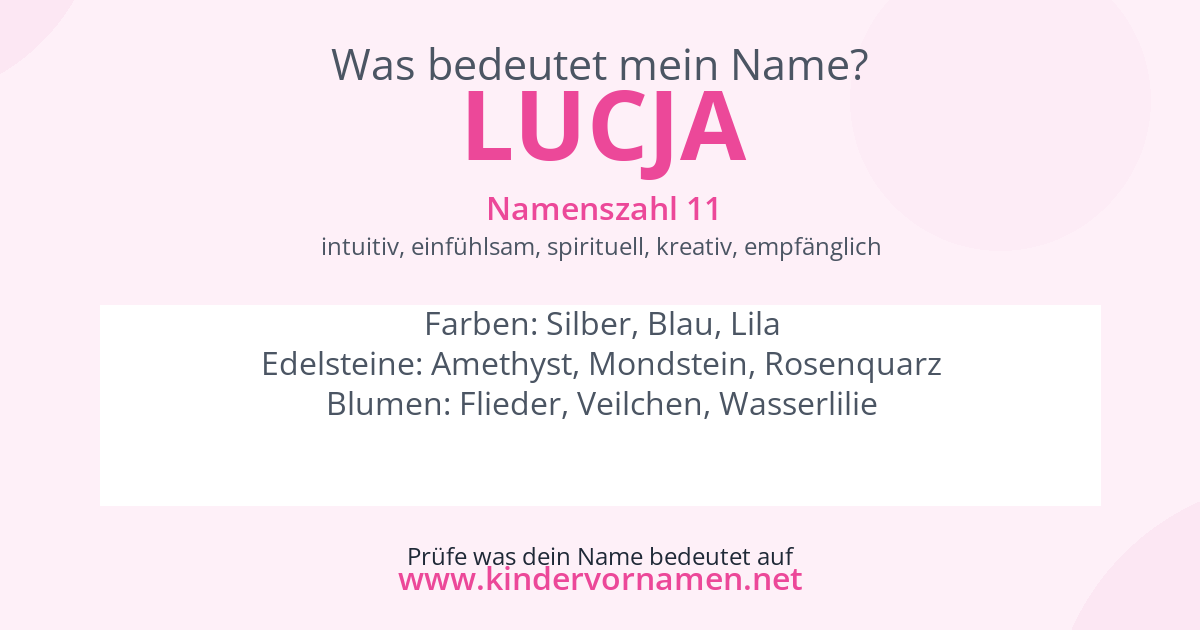 Was bedeutet der Name Lucja?