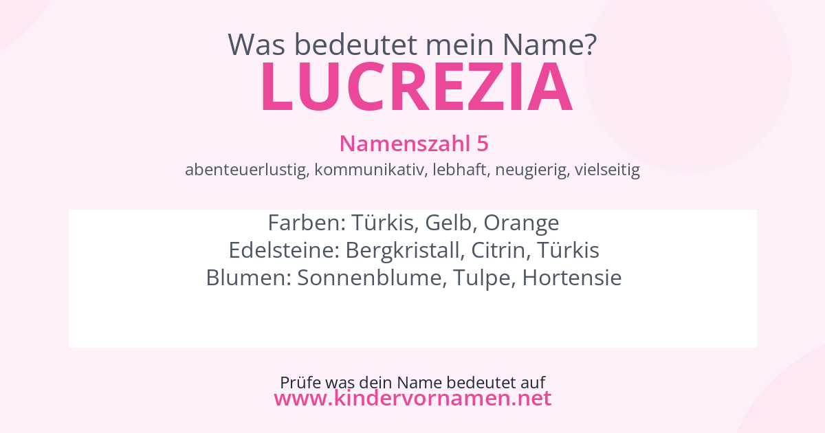 Was bedeutet der Name Lucrezia?