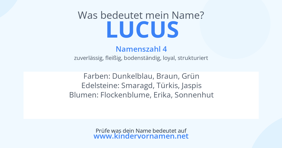 Was bedeutet der Name Lucus?
