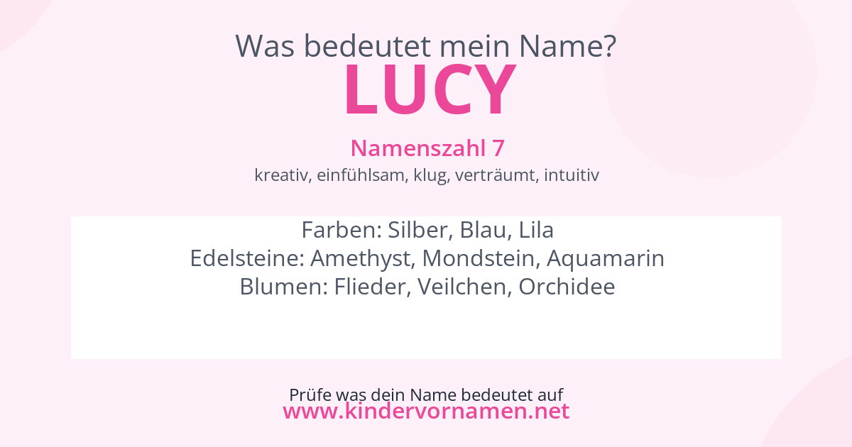 Was bedeutet der Name Lucy?