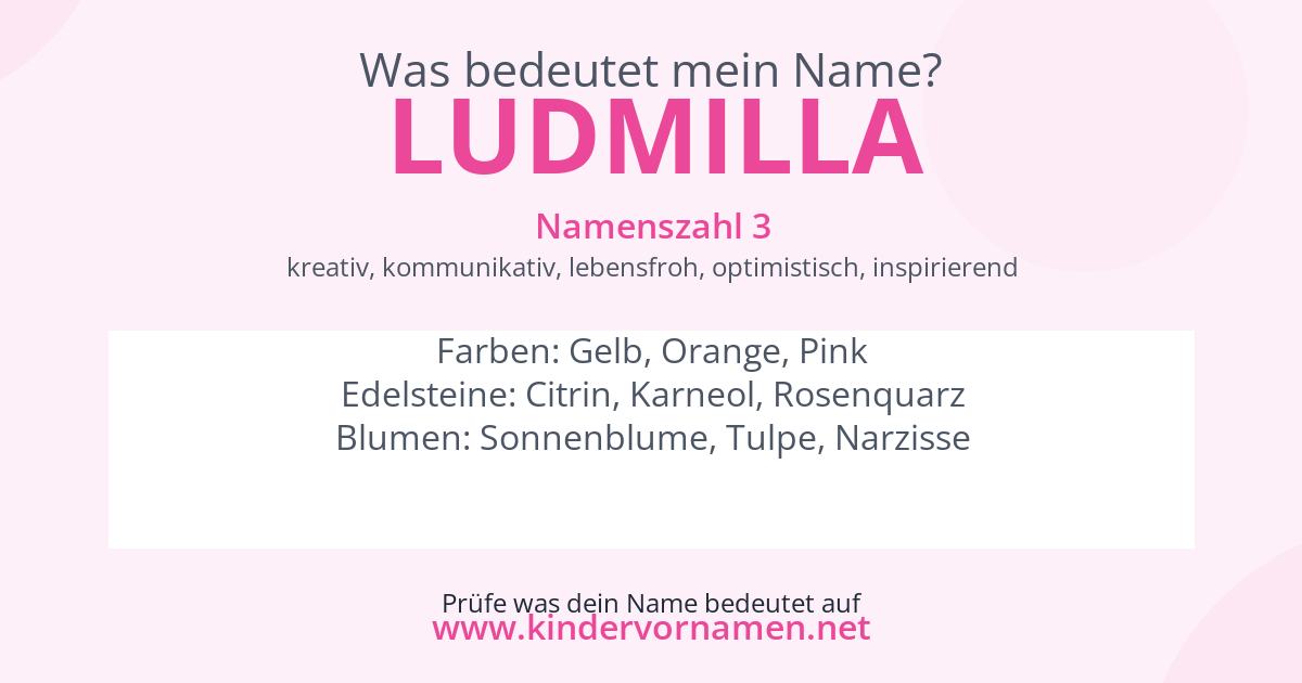 Was bedeutet der Name Ludmilla?