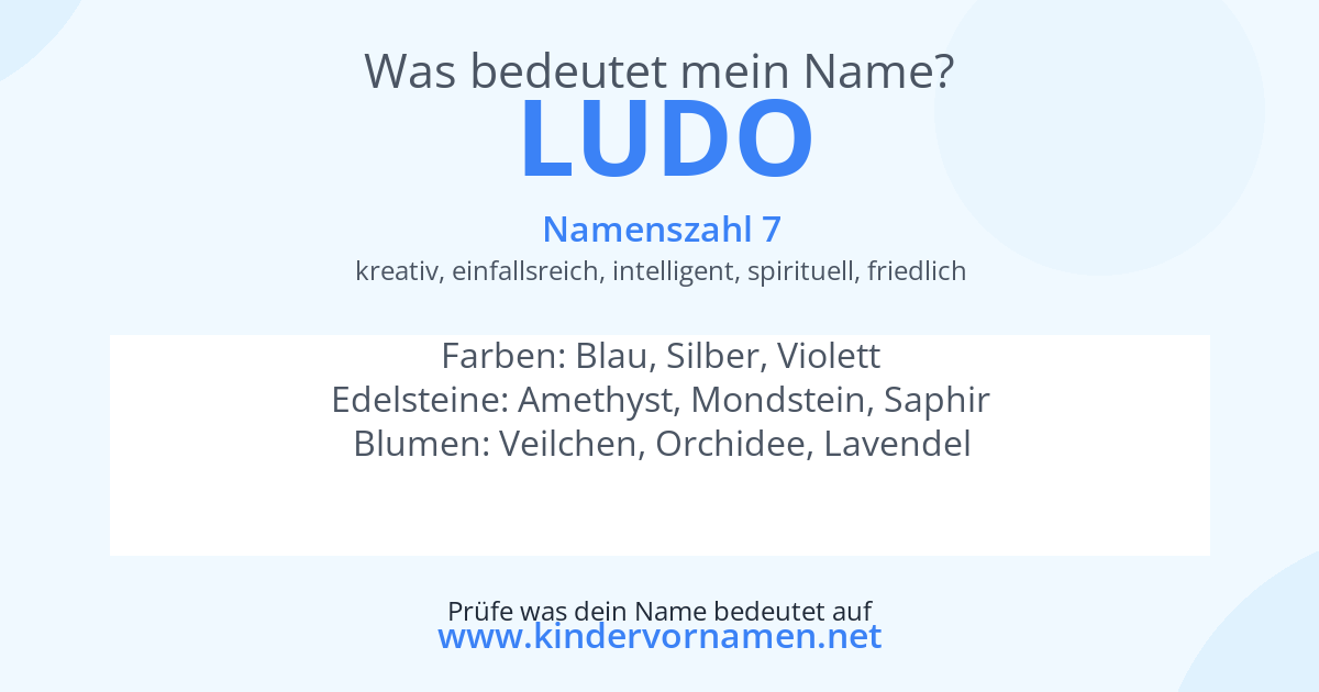Was bedeutet der Name Ludo?