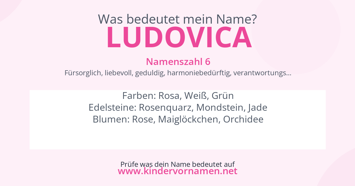 Was bedeutet der Name Ludovica?