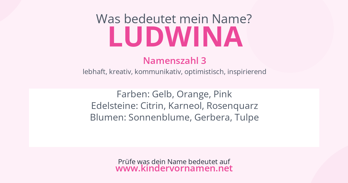 Was bedeutet der Name Ludwina?