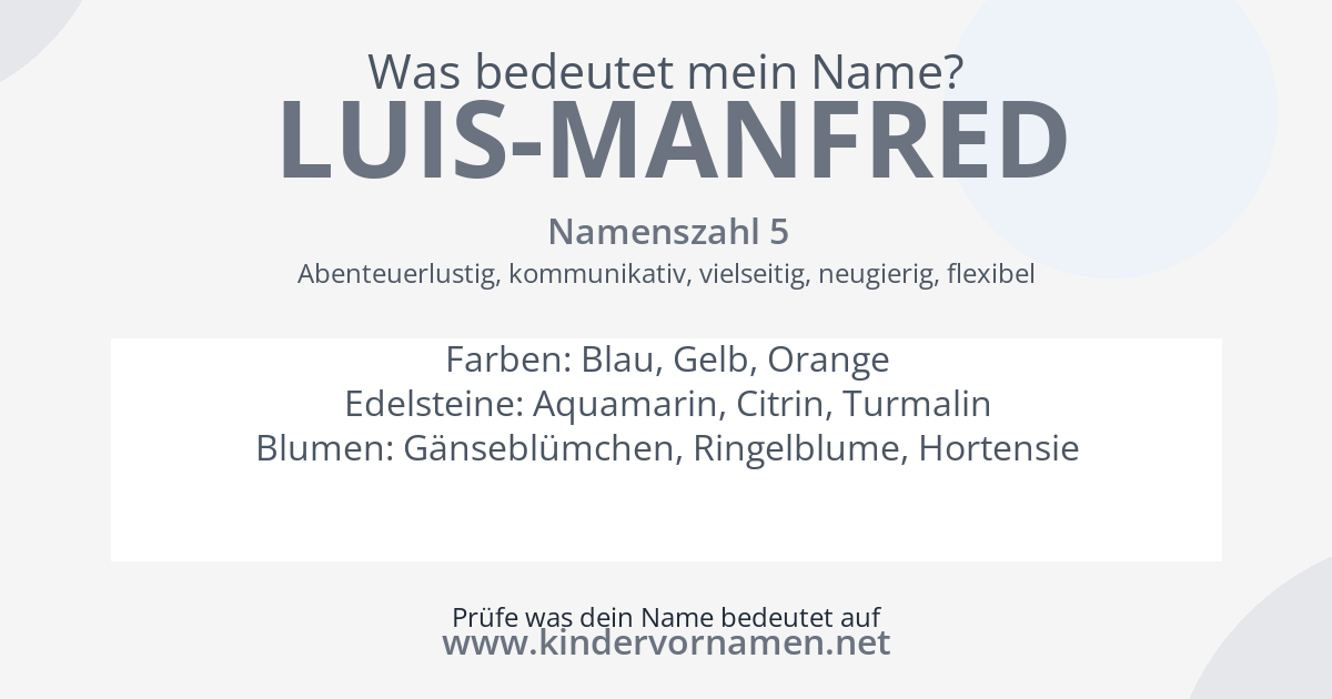 Was bedeutet der Name Luis-Manfred?