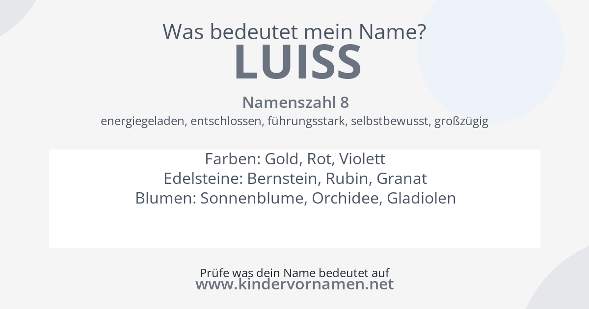 Was bedeutet der Name Luiss?