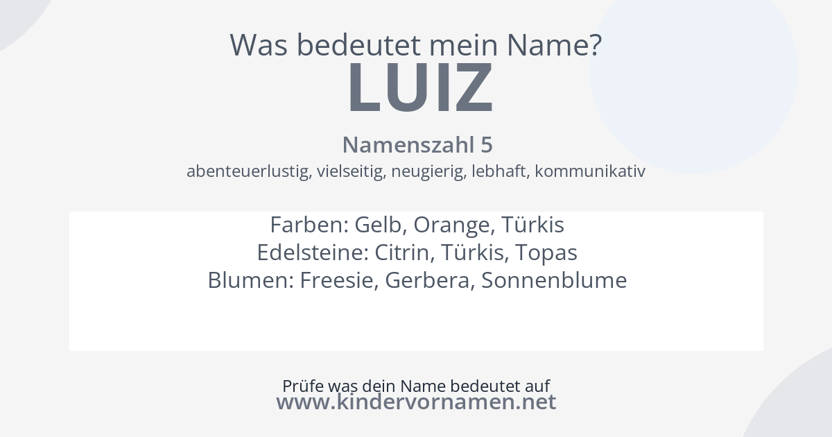 Was bedeutet der Name Luiz?