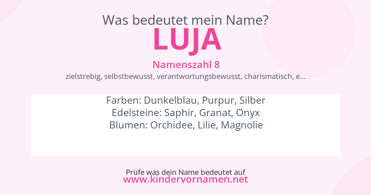 Was bedeutet der Name Luja?