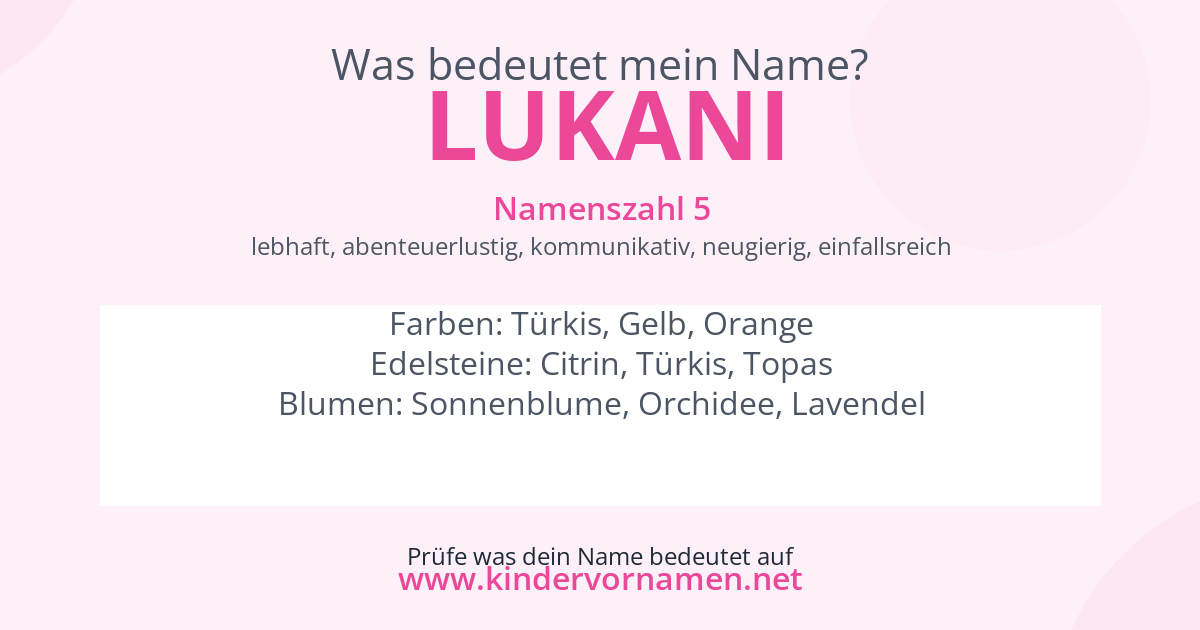 Was bedeutet der Name Lukani?