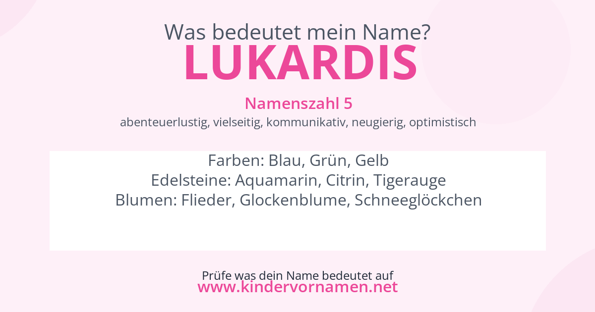 Was bedeutet der Name Lukardis?