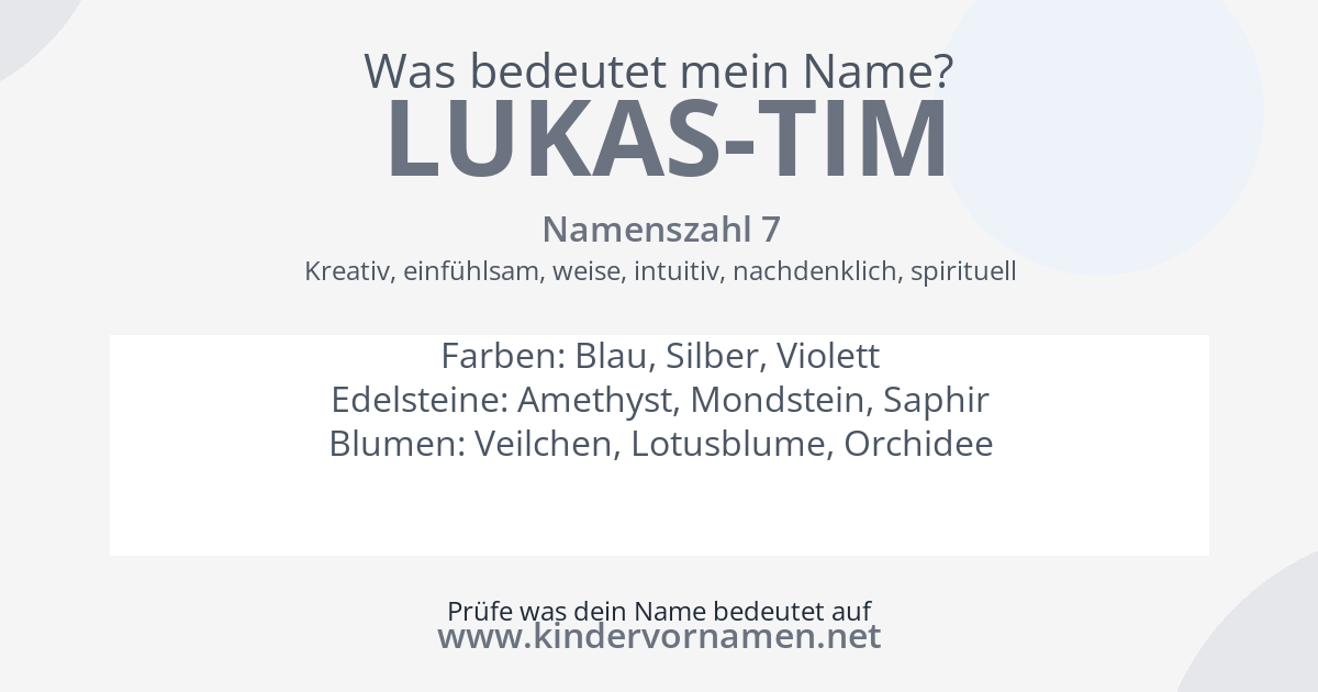 Was bedeutet der Name Lukas-Tim?