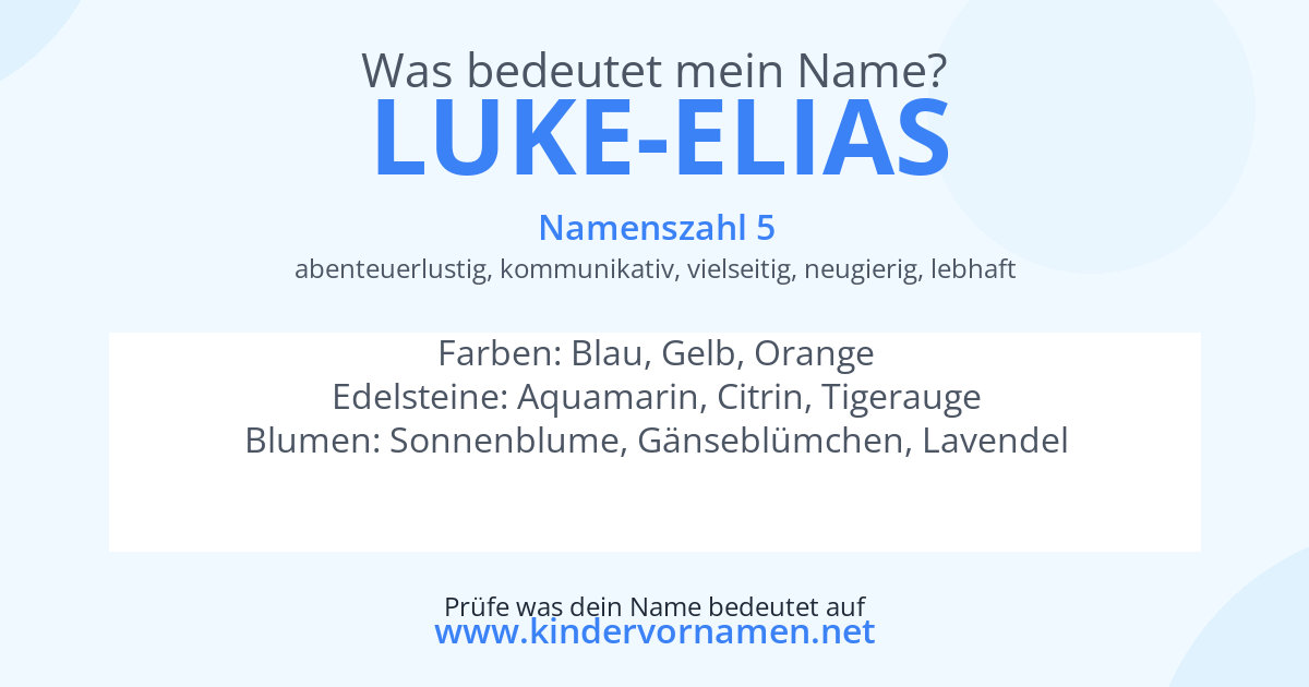 Was bedeutet der Name Luke-Elias?