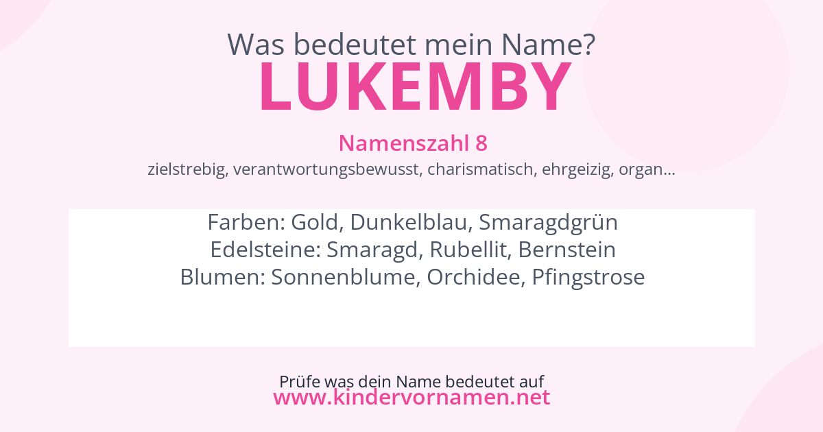 Was bedeutet der Name Lukemby?