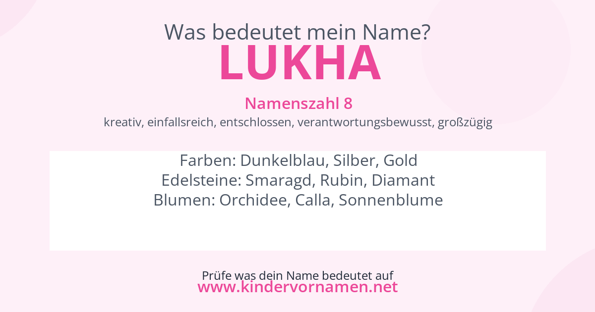 Was bedeutet der Name Lukha?