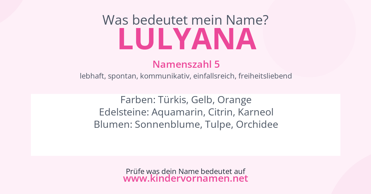 Was bedeutet der Name Lulyana?
