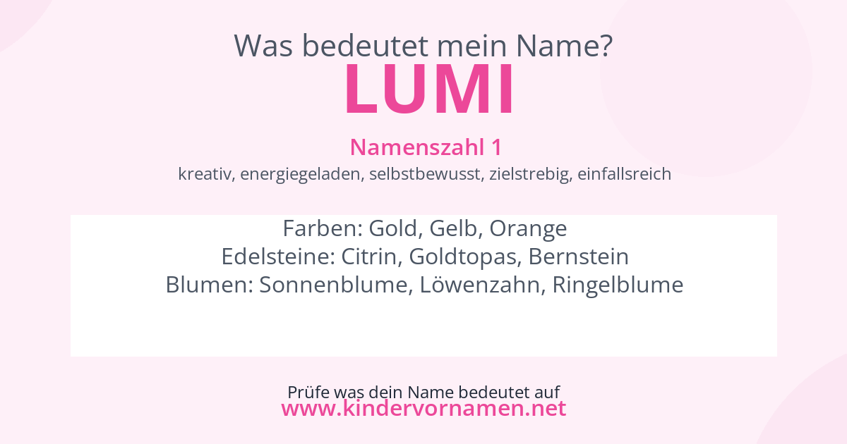 Was bedeutet der Name Lumi?